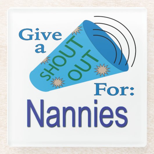 Kom uit voor Nannies Glazen Onderzetter (Voorkant)