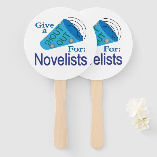 Kom uit voor schrijvers handwaaier (Voorkant en achterkant)