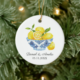 Kom van citroenen Chinoiserie Custom Wedding Keeps Keramisch Ornament