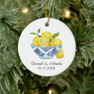 Kom van citroenen Chinoiserie Custom Wedding Keeps Keramisch Ornament