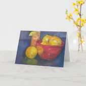 Kom van Citroenen en het lege wenskaart van de Kaart (Gele Bloem)