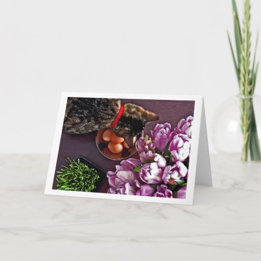 Kom van eieren. Momentopname 4 Feestdagen Kaart (Voorkant)