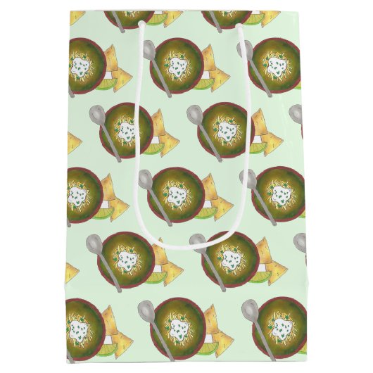 Kom van Green Chili Chili Chile Verde Cookoff Medium Cadeauzakje (Achterkant)