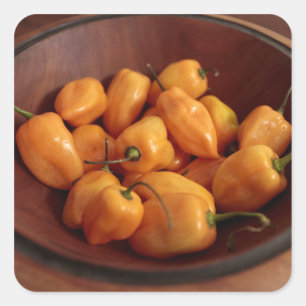 Kom van habanero paprika's, Traditioneel eten Vierkante Sticker