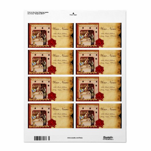 KOM VAN HYGEIA RED WAX SEAL MONOGRAM ETIKET (Full Sheet)