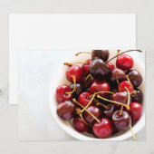 kom van kersen feestdagenkaart (Voorkant / Achterkant)