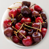 kom van kersen ronde button 6,0 cm (Voorkant)