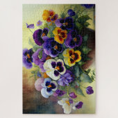 Kom van Pansies Jigsaw Puzzel (Verticaal)