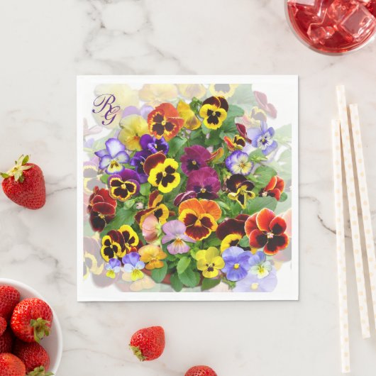 kom van Pansies Monogram servetten (Insitu)