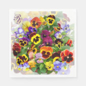 kom van Pansies Monogram servetten (Voorkant)