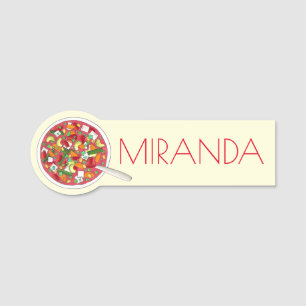 Kom van plantaardige soep Restaurant Diner Cafe Vo Naamplaatje