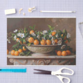 Kom van Sinaasappels en Bloesems Stilleven Decoupa Tissuepapier (Craft)