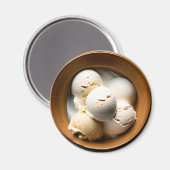 Kom van Vanille Ice Cream Food Magneet (Voorkant / Achterkant)