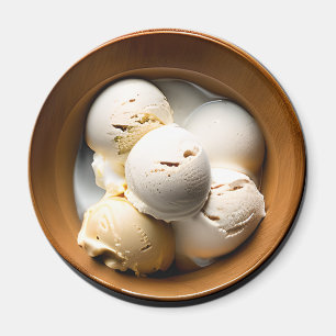 Kom van Vanille Ice Cream Food Magneet