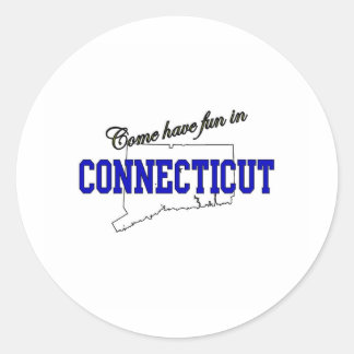 Kom Veel plezier in Connecticut Ronde Sticker