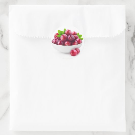 Kom veenbessen ronde sticker (Tas)