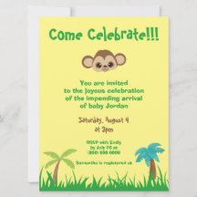 Kom Vier Gender Neutral Monkey Baby shower
