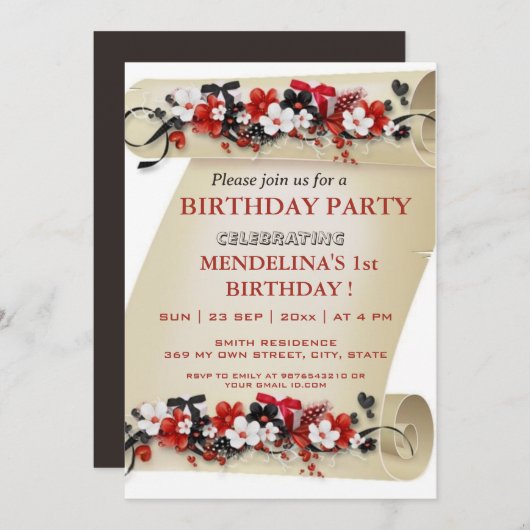 Kom Vier Onze Gelukkige Verjaardag met ons! Kaart (Voorkant / Achterkant)