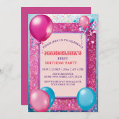 Kom vieren: Leuk gevuld Birthday Bash! uitnodigen Kaart (Voorkant / Achterkant)