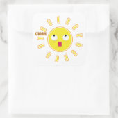 kom vierkante sticker (Tas)