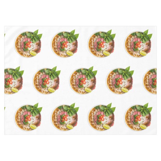 kom vietnamese PHO soep op witte achtergrond Tafelkleed (Voorkant (Horizontaal))