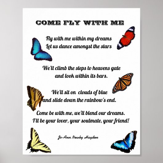 KOM VLIEG MET ME POEM POSTER (Voorkant)