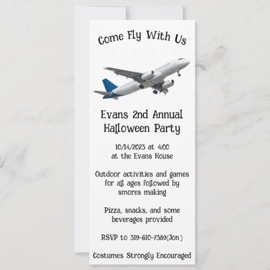 Kom vlieg met ons mee kaart (Achterkant)