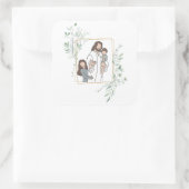 Kom, volg me - Jezus met kinderen Vierkante Sticker (Tas)