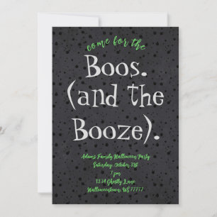 Kom voor Boos en Booze Adult Halloween Party Kaart