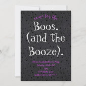 Kom voor Boos en Booze Adult Halloween Party Kaart (Voorkant)