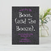 Kom voor Boos en Booze Adult Halloween Party Kaart (Staand voorkant)