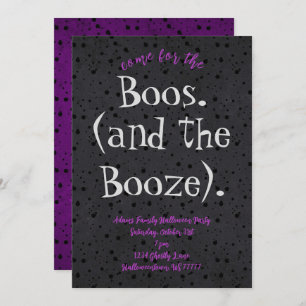 Kom voor Boos en Booze Adult Halloween Party Kaart