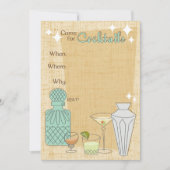 Kom voor Cocktails - Feestuitnodiging - Aanpassen Kaart (Voorkant)