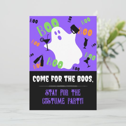 Kom voor de Boos Halloween Party uitnodiging (Staand voorkant)