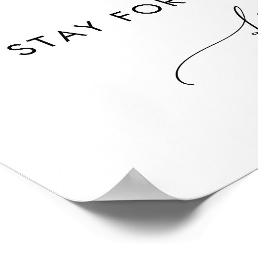 Kom voor Liefde Verblijf voor Voedsel Hart Trouwbo Poster (Hoek)