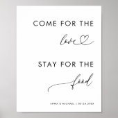 Kom voor Liefde Verblijf voor Voedsel Hart Trouwbo Poster (Voorkant)