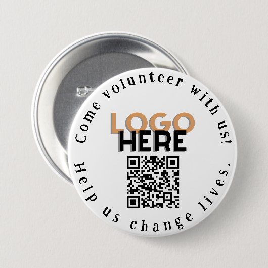 Kom Vrijwilligersverandering Leven QR Code Button (Voorkant /achterkant)