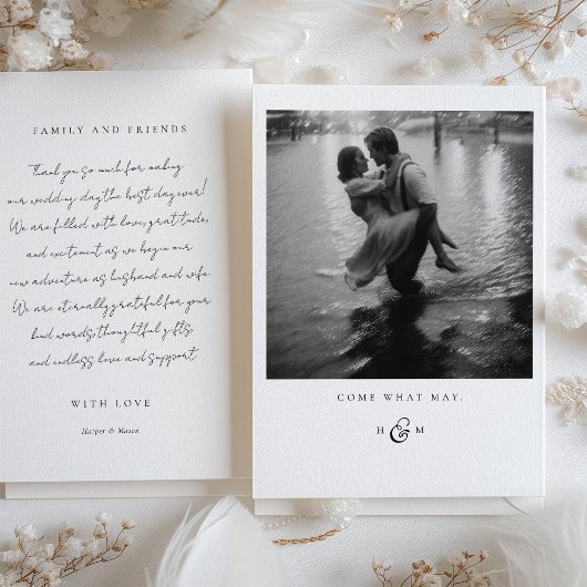 "Kom wat mag" Foto Dank u kaart