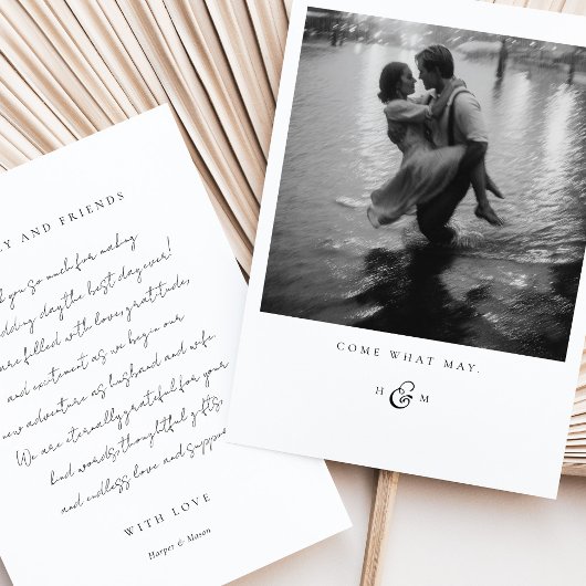 "Kom wat mag" Foto Dank u kaart