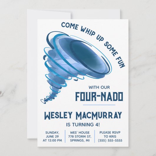 Kom wat plezier maken! Tornado verjaardagsfeestje Kaart (Voorkant)