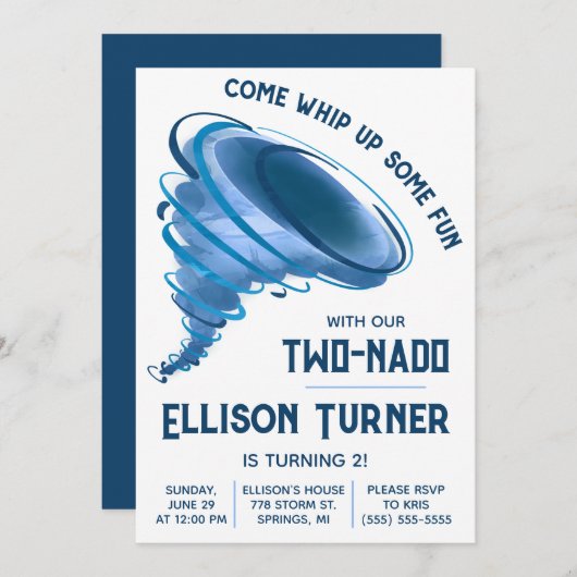 Kom wat plezier maken! Tornado verjaardagsfeestje Kaart (Voorkant / Achterkant)