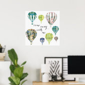 Kom weg met mij | Heet Air-luchtballonnen Poster (Thuiskantoor)