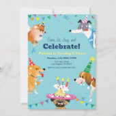 Kom zitten, blijf op uitnodiging voor verjaardagsf (Voorkant)