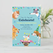 Kom zitten, blijf op uitnodiging voor verjaardagsf (Staand voorkant)