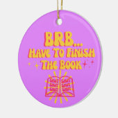Kom zo terug, moet het boek afmaken keramisch ornament (Links)