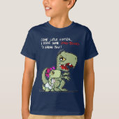 Kom zusje, ik heb wat dino-trucs t-shirt (Voorkant)