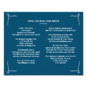 Komaan Lord Jesus Poem Foto Afdruk (Voorkant)