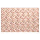 KOMBUCHA-CHA Peach Tropical Hibiscus Pattern Stof (Yard (91,4 cm))