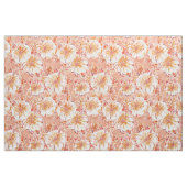 KOMBUCHA-CHA Peach Tropical Hibiscus Pattern Stof (Fat Quarter)