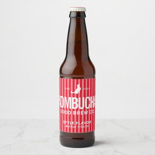 Kombucha Keuken Brouwen Label Design Bier Etiket (Voorkant)